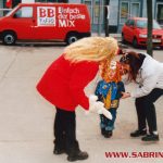 Sabrina bei der Moderation der "Mission Morningshow" zum Karneval in Oranienburg.