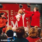Sabrina bei der Moderation der "Mission Morningshow" zum Karneval in Oranienburg.