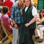 Sabrina als Dachdeckerin und Moderatorin eines Promotion-Events in Weimar.